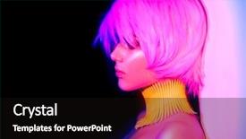  Presentation with design fashion - Audience pleasing slide set consisting of fashion model woman in colorful backdrop and a black colored foreground