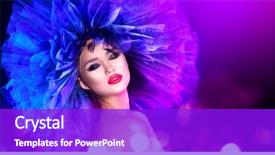  Presentation with girl design - Presentation theme having fashion model woman in colorful background and a purple colored foreground