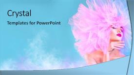  Presentation with design fashion - Presentation design having fashion model woman in colorful background and a light blue colored foreground