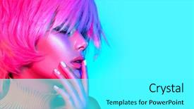  Presentation with girl design - Amazing presentation design having fashion model woman in colorful backdrop and a white colored foreground