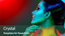  Presentation with studio lights - Amazing presentation design having fashion model woman in colorful backdrop and a ocean colored foreground