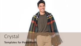  Presentation with brown - Slide set consisting of fashion-model-young-man background and a  colored foreground