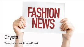  Presentation with news - Slide deck with current events word - fashion news placard isolated background and a sky blue colored foreground