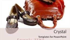  Presentation with leather shoes - Colorful presentation theme enhanced with stylish women's leather bag backdrop and a lemonade colored foreground