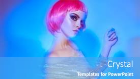  Presentation with glamorous blue - Presentation theme enhanced with fashion-party-attractive-fashion-model background and a teal colored foreground