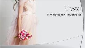  Presentation with pink wedding - PPT theme enhanced with fashion-pink-dress-holiday-flowers background and a white colored foreground