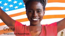  Presentation with black woman at gas station - Slides enhanced with fashion politics - american young black woman celebrating background and a red colored foreground