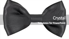  Presentation with tie - Slide set consisting of fashion politics - black bow tie background and a  colored foreground