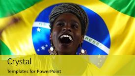  Presentation with black woman - Beautiful PPT layouts featuring fashion politics - brazilian young black woman celebrating backdrop and a  colored foreground
