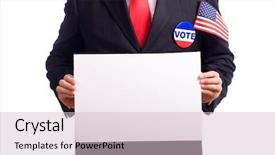  Presentation with politics - Cool new presentation theme with fashion politics - man wearing a blue business backdrop and a  colored foreground