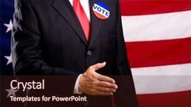  Presentation with politics - PPT theme consisting of fashion politics - politician in a blue suit background and a wine colored foreground