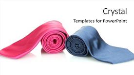  Presentation with color - Presentation theme with fashion politics - two color ties isolated background and a white colored foreground