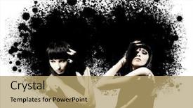  Presentation with sexy - Slides enhanced with fashion portrait of a beautiful background and a coral colored foreground