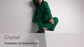  Presentation with green fashion - Presentation featuring fashion-portrait-of-a-charming background and a  colored foreground