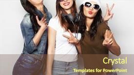  Presentation with fashion - Presentation with fashion portrait of three stylish background and a tawny brown colored foreground