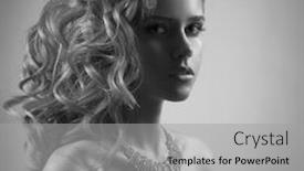  Presentation with jewelry - Amazing slides having fashion portrait of woman with jewelry bw image backdrop and a light gray colored foreground