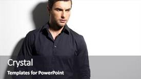  Presentation with black man fashion - Beautiful slides featuring fashion portrait of young man in black shirt poses over wall with contrast shadows backdrop and a dark gray colored foreground