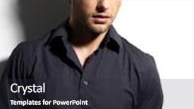  Presentation with black man fashion - Slide set consisting of fashion portrait of young man in black shirt poses over wall with contrast shadows background and a dark gray colored foreground