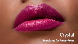  Presentation with sexy santa woman red - Presentation design consisting of fashion pout - closeup of woman sexy lips background and a  colored foreground