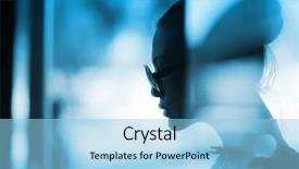  Presentation with fashion - Amazing PPT theme having fashion profile portrait of woman backdrop and a light blue colored foreground