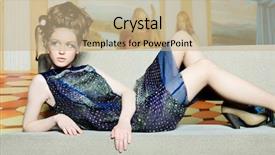  Presentation with project - Presentation theme with fashion project retro style background and a coral colored foreground