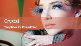  Presentation with project - Presentation theme enhanced with fashion project retro style background and a coral colored foreground