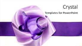  Presentation with purple rose - Colorful presentation theme enhanced with fashion purple ribbon silk rose backdrop and a white colored foreground