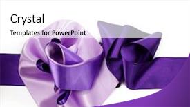  Presentation with purple rose - PPT theme having fashion purple ribbon silk rose background and a white colored foreground