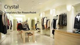  Presentation with clothes shop - Amazing PPT theme having women s upper clothes backdrop and a soft green colored foreground