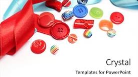  Presentation with green fashion - Theme with fashion ribbons and buttons background and a white colored foreground