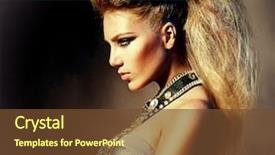  Presentation with girl model - Amazing slide set having fashion rocker style model girl backdrop and a tawny brown colored foreground