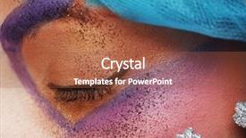  Presentation with eye - PPT theme having fashion runway - macro close-up of beautiful female background and a  colored foreground