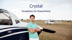  Presentation with plane fying in everest - Amazing slides having fashion runway - serious handsome young man standing backdrop and a sky blue colored foreground