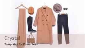  Presentation with fashion accessories - Colorful PPT theme enhanced with fashion-set-of-woman-s backdrop and a coral colored foreground