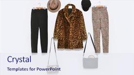  Presentation with fashion accessories - Colorful PPT layouts enhanced with woman's stylish clothes accessories backdrop and a sky blue colored foreground
