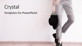  Presentation with fashion shoes - Amazing PPT theme having fashion shoes - beautiful young woman in stylish backdrop and a sky blue colored foreground