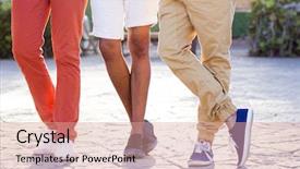  Presentation with shoe - Colorful presentation theme enhanced with fashion shoes - detail of shoe-wear backdrop and a coral colored foreground