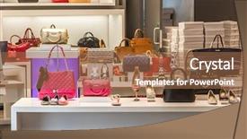  Presentation with fashion shoes - Amazing slide deck having fashion shoes and bags backdrop and a tawny brown colored foreground