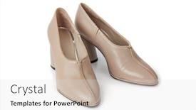  Presentation with fashion shoes - PPT layouts enhanced with fashion-shoes-isolated-on-white background and a light gray colored foreground