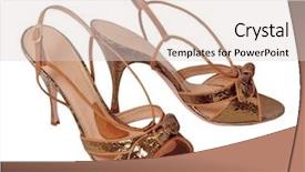  Presentation with fashion shoes - PPT layouts consisting of fashion shoes isolated on white background and a lemonade colored foreground