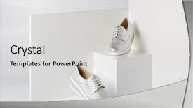  Presentation with fashion shoes - Slide set with fashion shoes new modern silvery background and a light gray colored foreground