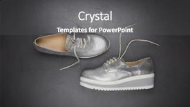  Presentation with fashion shoes - Amazing presentation design having fashion shoes new modern silvery backdrop and a dark gray colored foreground