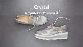  Presentation with fashion shoes - Beautiful slide set featuring fashion shoes new modern silvery backdrop and a gray colored foreground