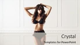  Presentation with glamour - Cool new slide deck with fashion shoot of beautiful woman in venetian mask fashion vogue glamour concept backdrop and a lemonade colored foreground