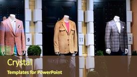  Presentation with fashion - Audience pleasing presentation theme consisting of fashion shop display window backdrop and a tawny brown colored foreground