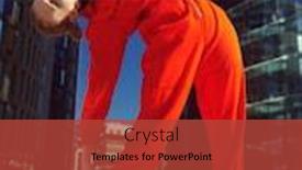  Presentation with city street - Audience pleasing PPT theme consisting of fashion-shot-attractive-young-woman backdrop and a red colored foreground