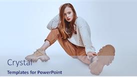  Presentation with fashion show for cancer awarness - Colorful presentation theme enhanced with fashion-shot-beautiful-modern-girl backdrop and a sky blue colored foreground