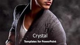  Presentation with now - Colorful PPT layouts enhanced with fashion shot of a macho man a trendy european man dressed in contemporary cloth he is now a professional model backdrop and a dark gray colored foreground