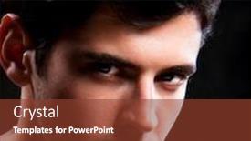  Presentation with now - Cool new PPT theme with fashion shot of a macho man a trendy european man dressed in contemporary cloth he is now a professional model backdrop and a tawny brown colored foreground