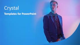  Presentation with trousers - PPT theme with fashion-shot-of-an-attractive background and a teal colored foreground